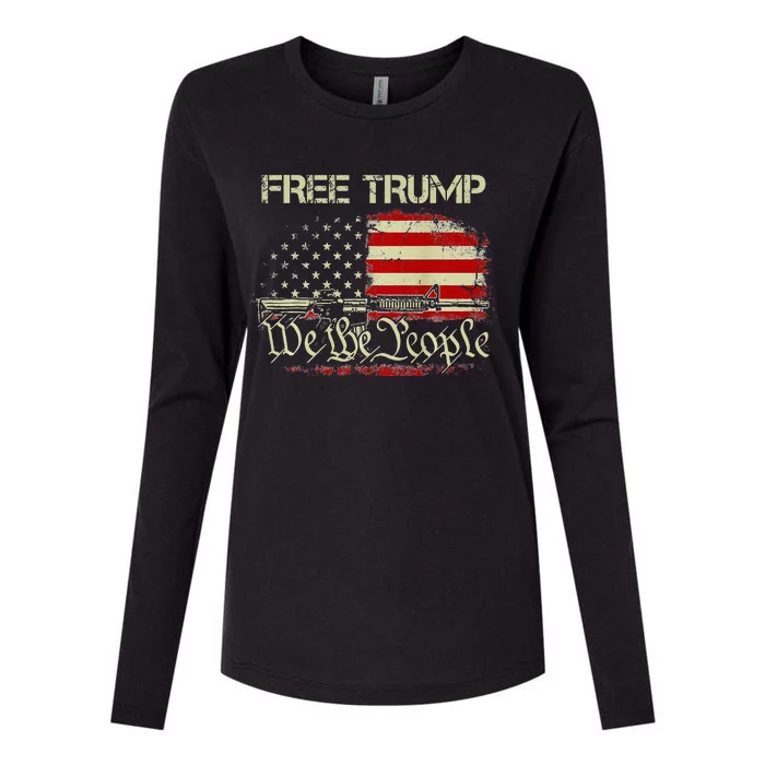 Free Donald Trump Republican Support Womens Cotton Relaxed Long Sleeve T-Shirt