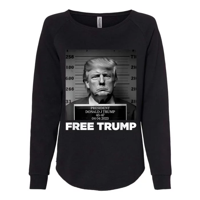 Free Donald Trump Mugshot Womens California Wash Sweatshirt