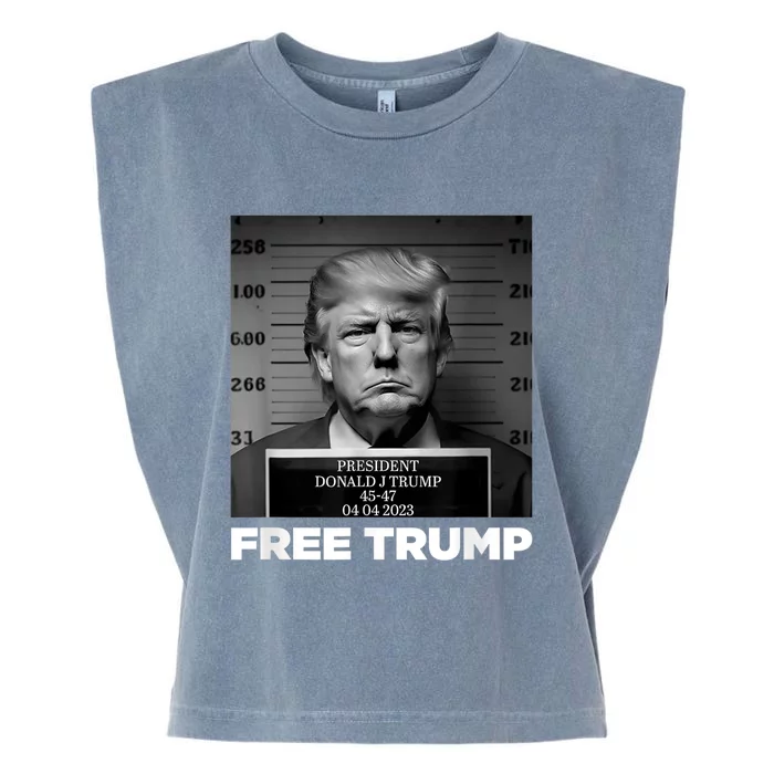 Free Donald Trump Mugshot Garment-Dyed Women's Muscle Tee