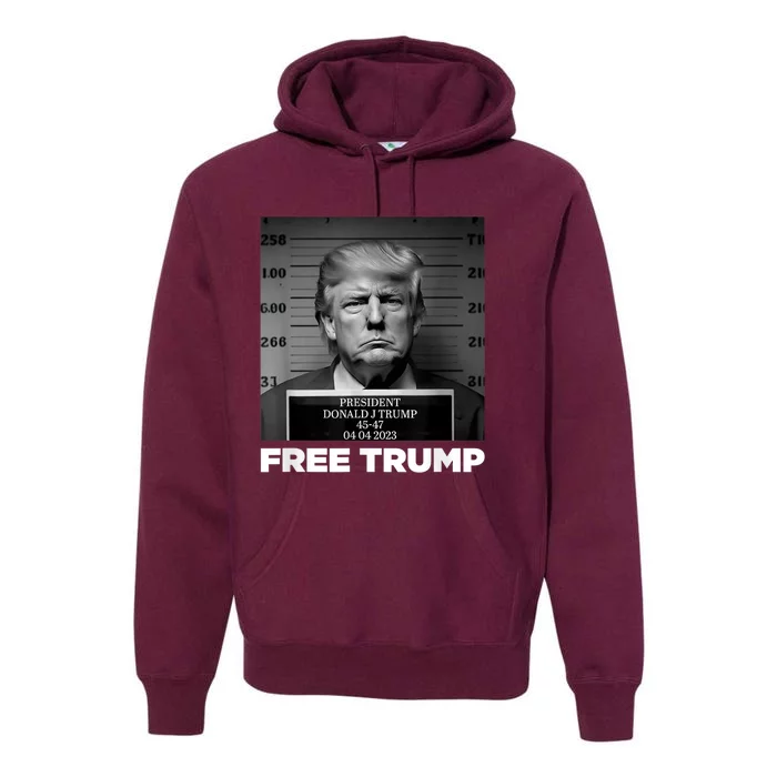 Free Donald Trump Mugshot Premium Hoodie