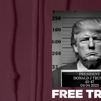 Free Donald Trump Mugshot Full Zip Hoodie