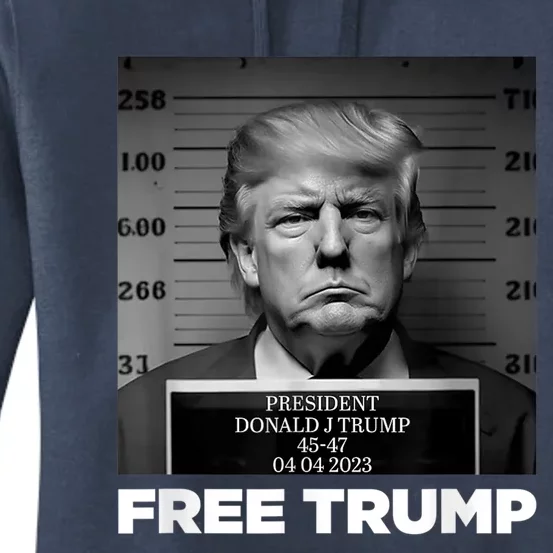 Free Donald Trump Mugshot Women's Pullover Hoodie