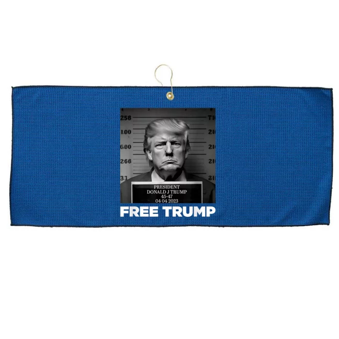 Free Donald Trump Mugshot Large Microfiber Waffle Golf Towel