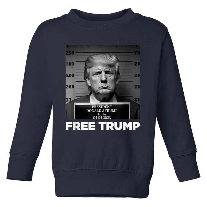 Free Donald Trump Mugshot Toddler Sweatshirt