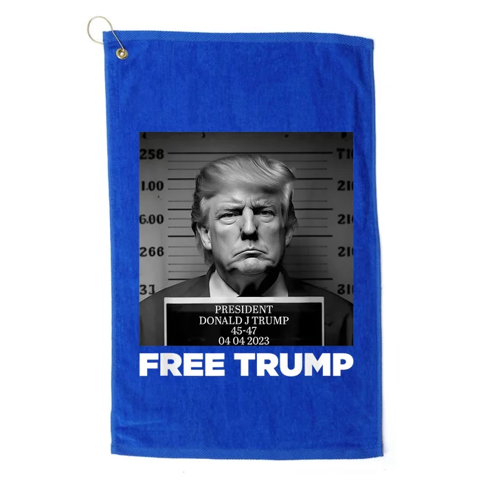 Free Donald Trump Mugshot Platinum Collection Golf Towel