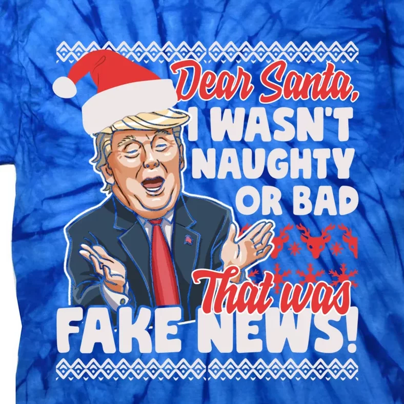 Funny Donald Trump Fake News Ugly Christmas Sweater Style Gift Tie-Dye T-Shirt