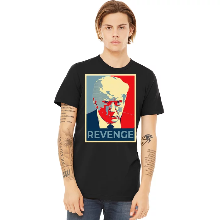 Free Donald Trump Mug Shot Republican Revenge MAGA 2024 Premium T-Shirt