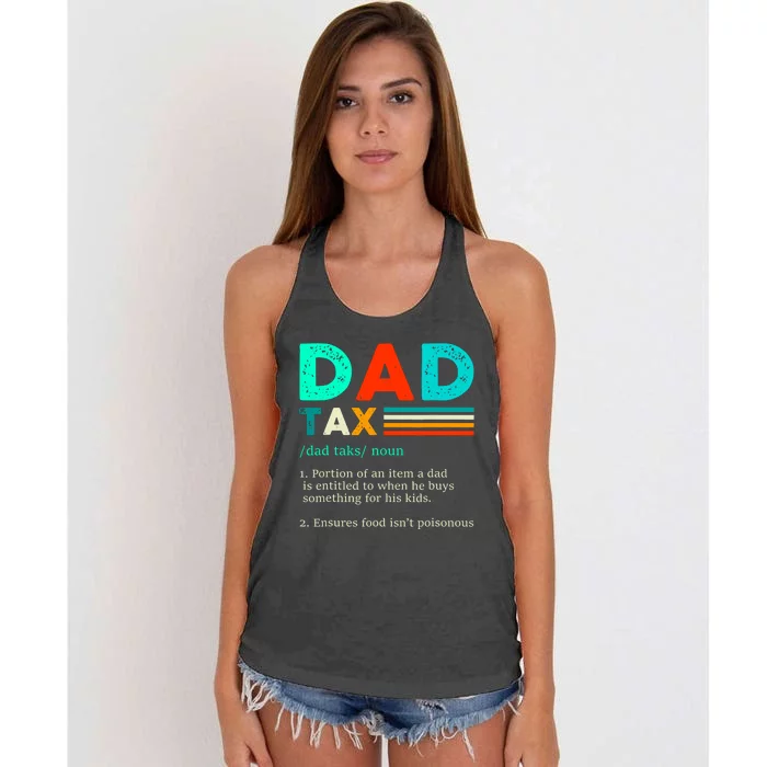 Funny Dad Tax Definition Retro Vintage Women's Knotted Racerback Tank