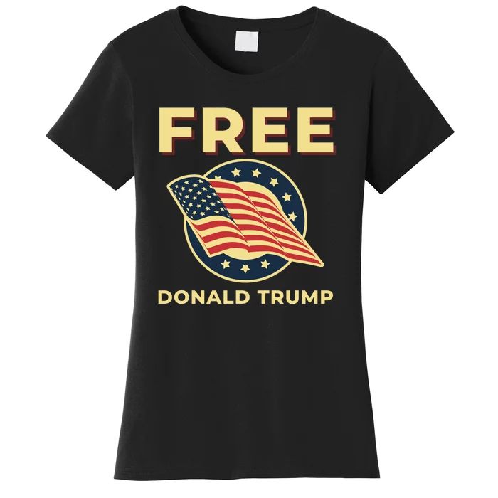 Free Donald Trump MAGA Conservative Women's T-Shirt