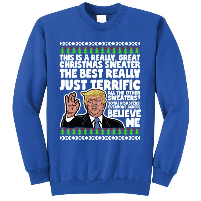 Funny Donald Trump Ugly Christmas Sweater Parody Speech Cool Gift Tall Sweatshirt