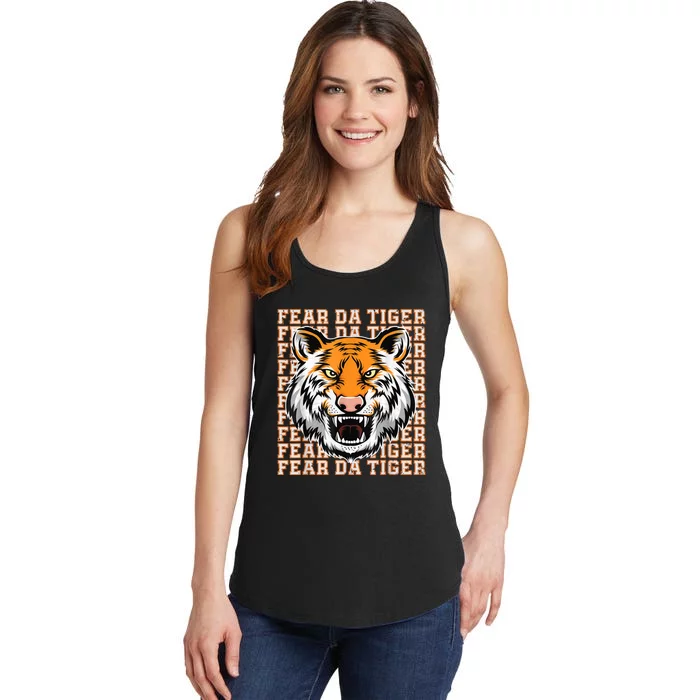 Fear Da Tiger Funny Fear Da Tiger Quote Ladies Essential Tank