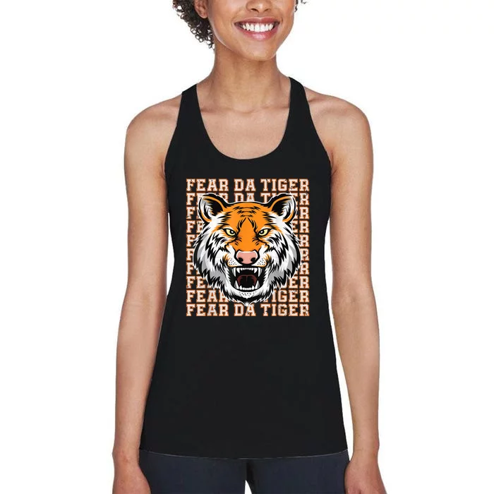 Fear Da Tiger Funny Fear Da Tiger Quote Women's Racerback Tank