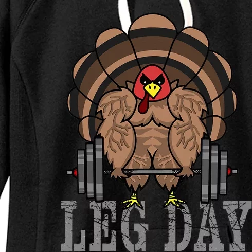 Funny Deadlifting Turkey Thanksgiving Leg Day Deadlift Women's Fleece Hoodie