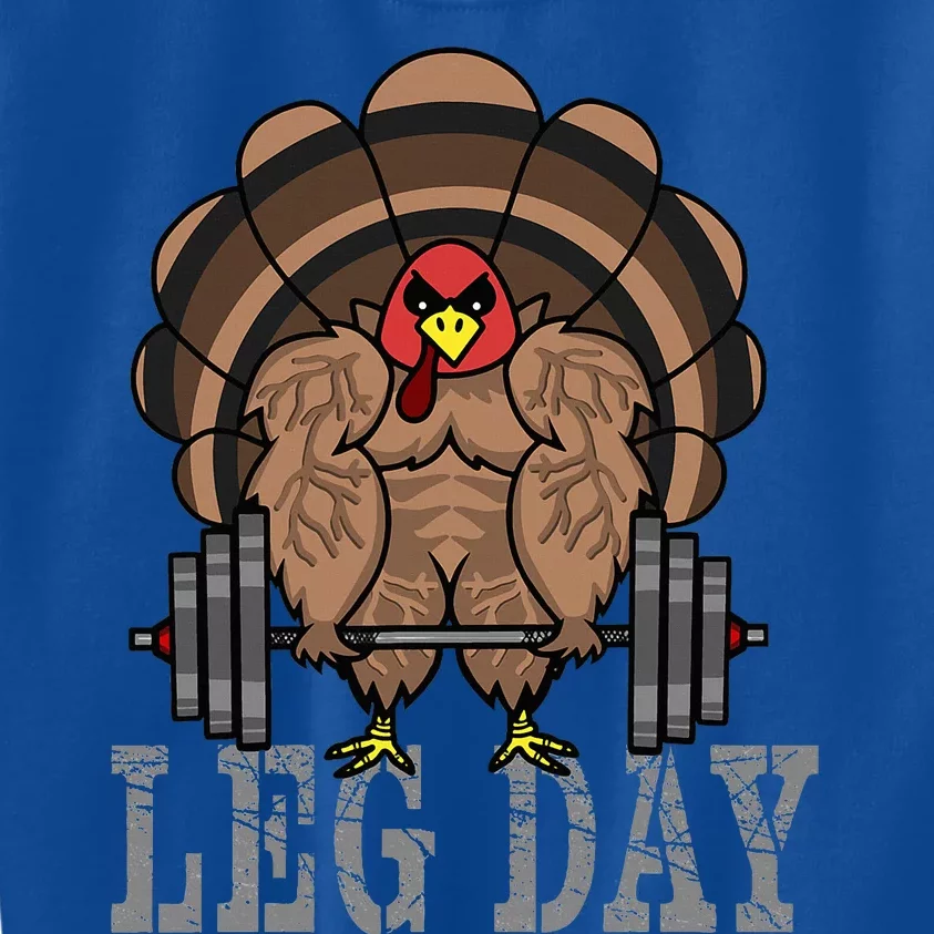 Funny Deadlifting Turkey Thanksgiving Leg Day Deadlift Kids Sweatshirt