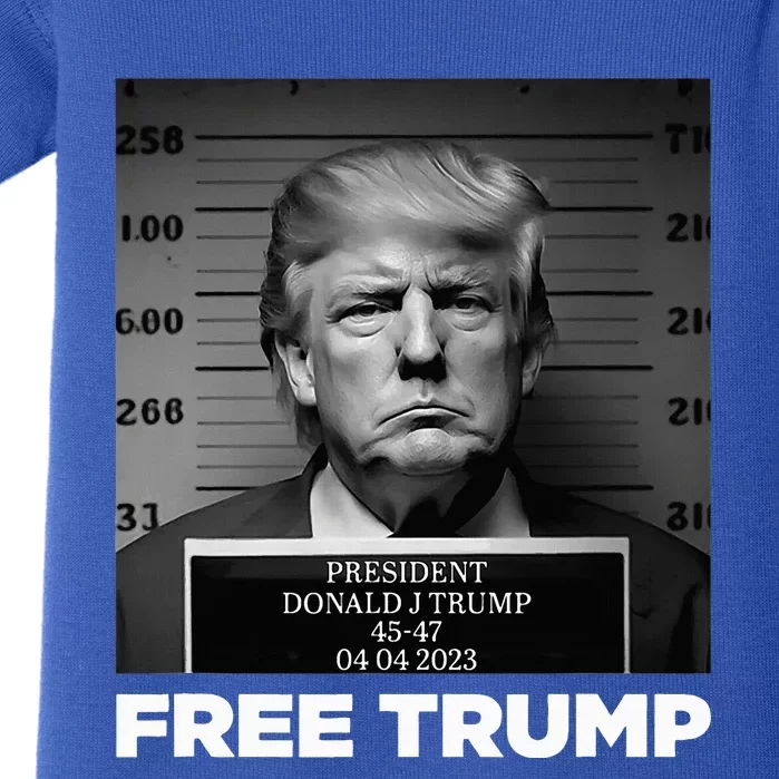 Free Donald Trump Mugshot Baby Bodysuit