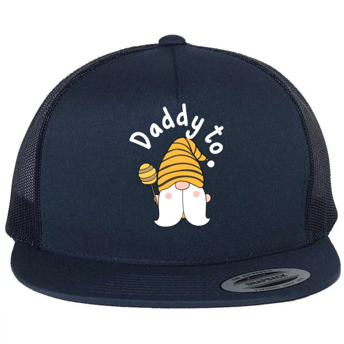 Funny Daddy To Bee New Father To Be Bee Gnome Gift Flat Bill Trucker Hat