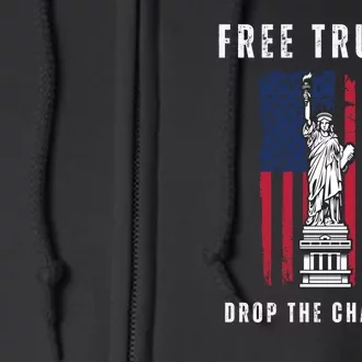 Free Donald Trump MAGA Conservative Full Zip Hoodie