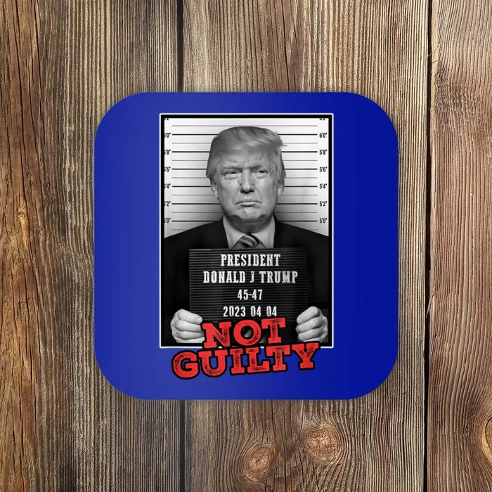 Funny Donald Trump Not Guilty Mug Shot Coaster