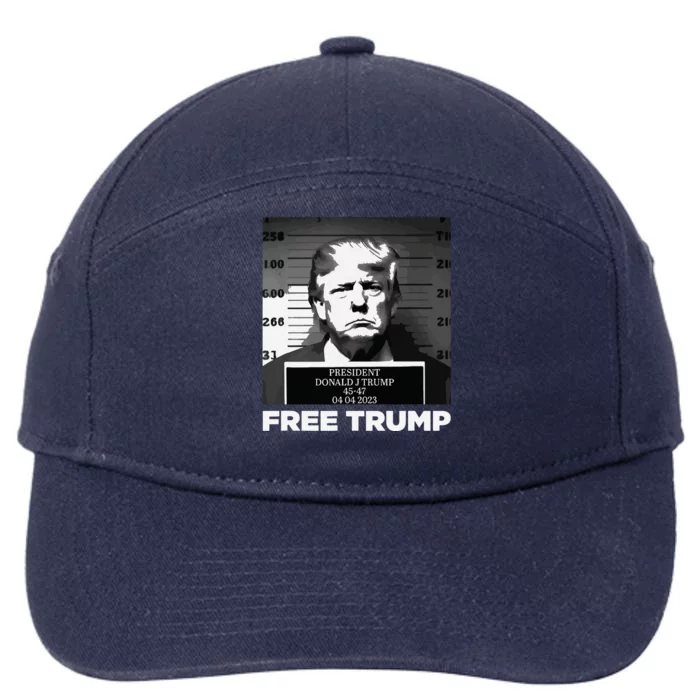 Free Donald Trump Mugshot 7-Panel Snapback Hat