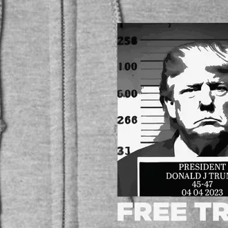 Free Donald Trump Mugshot Full Zip Hoodie