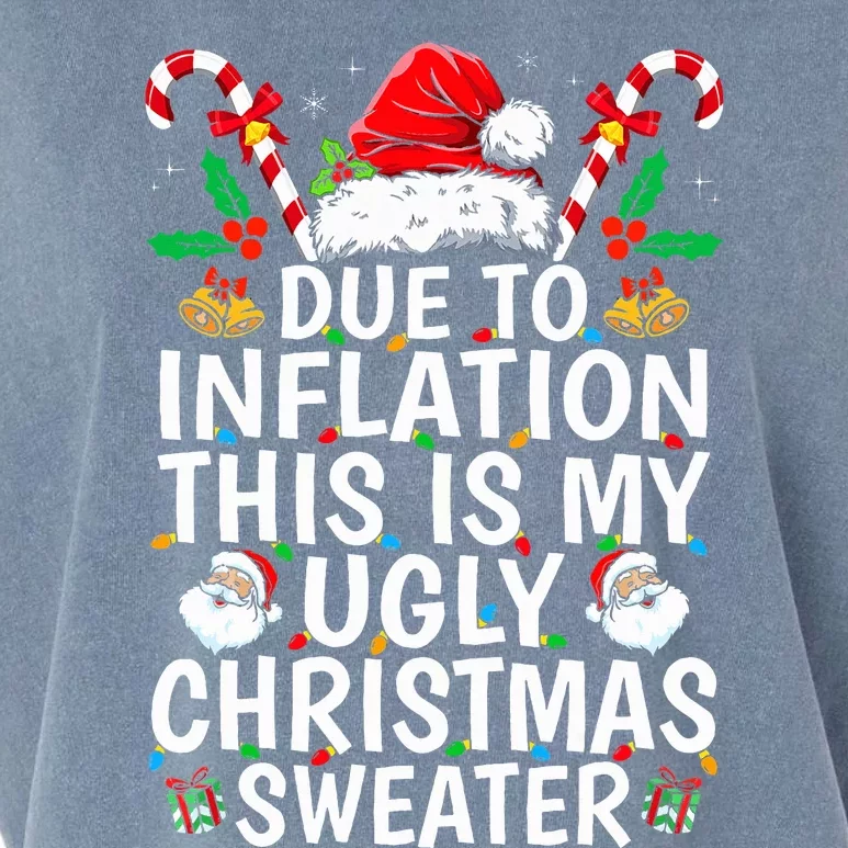 Funny Due to Inflation This is My Ugly Sweater For Christmas Garment-Dyed Women's Muscle Tee