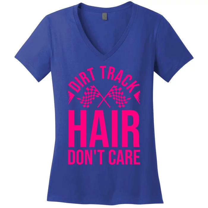 Funny Dirt Track Racing Gift Dirt Bike Racer Gift Women's V-Neck T-Shirt