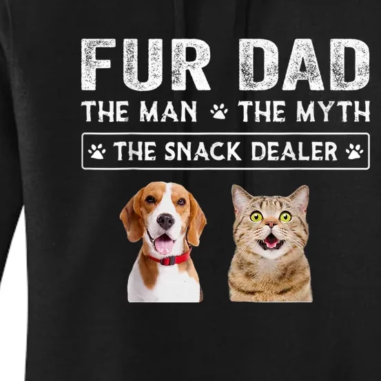 Fur Dad The Man The Myth Men Gift Funny Dog Cat Fathers Day Women's Pullover Hoodie