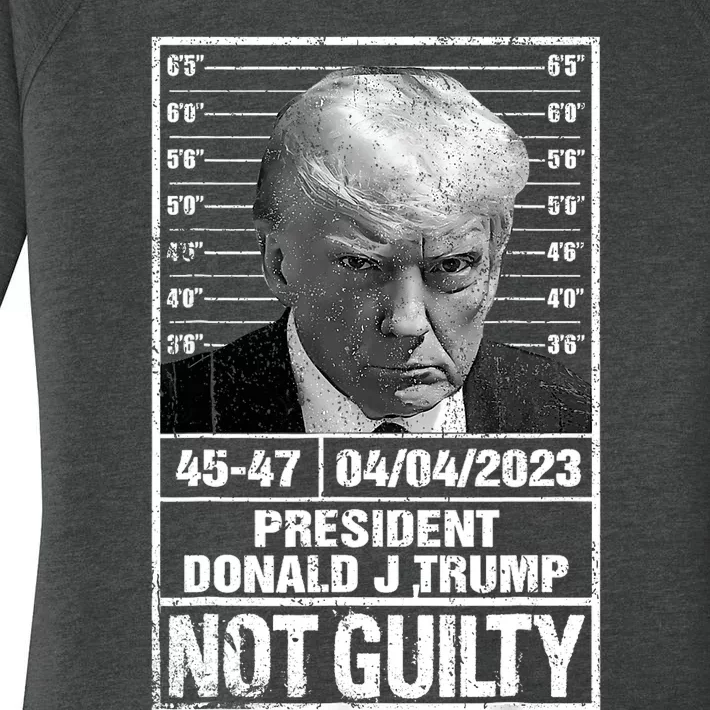 Free Donald Trump Mug Shot Republican President MAGA 2024 Women's Perfect Tri Tunic Long Sleeve Shirt