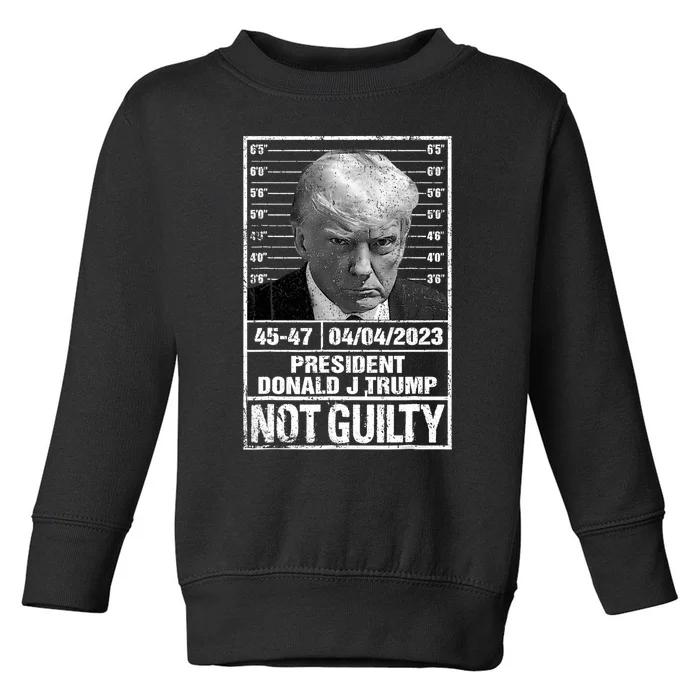 Free Donald Trump Mug Shot Republican President MAGA 2024 Toddler Sweatshirt