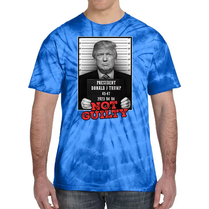 Funny Donald Trump Not Guilty Mug Shot Free Trump 2024 Tie-Dye T-Shirt