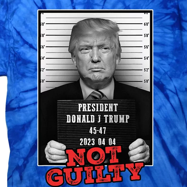 Funny Donald Trump Not Guilty Mug Shot Free Trump 2024 Tie-Dye T-Shirt