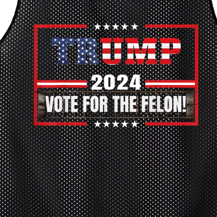 Funny Donald Trump Supporter 2024 Vote For The Felon Mesh Reversible Basketball Jersey Tank