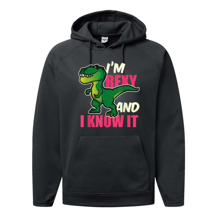 Funny Dinosaur T Rex For Children And Adults Performance Fleece Hoodie