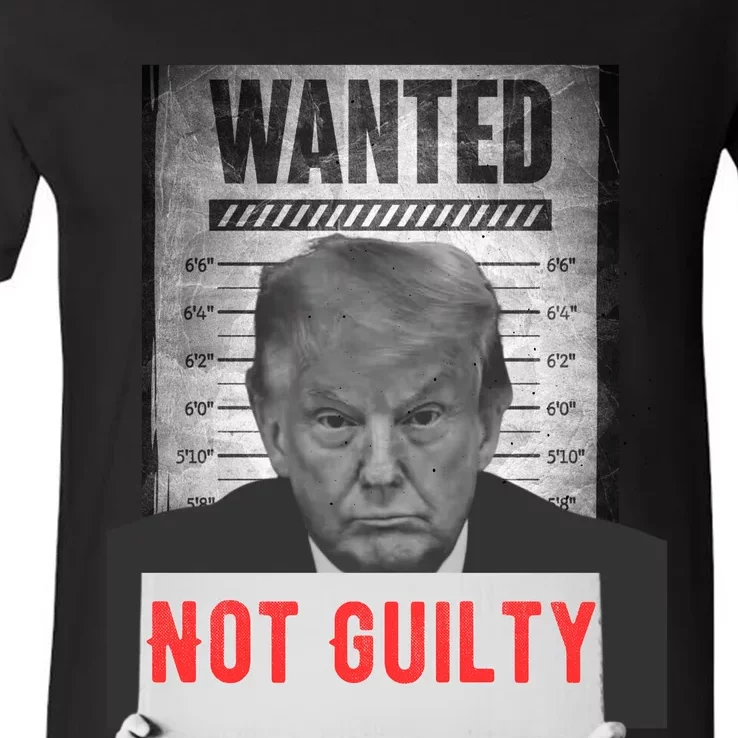 Funny Donald Trump Not Guilty Mug Shot Free Trump 2024 V-Neck T-Shirt