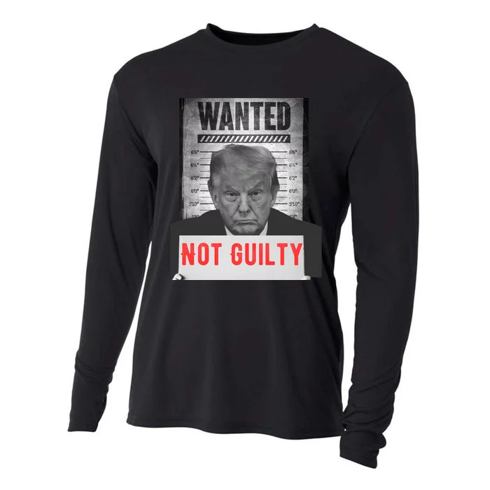 Funny Donald Trump Not Guilty Mug Shot Free Trump 2024 Cooling Performance Long Sleeve Crew