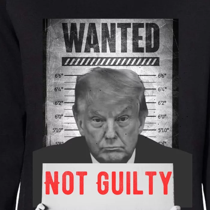 Funny Donald Trump Not Guilty Mug Shot Free Trump 2024 Womens California Wash Sweatshirt