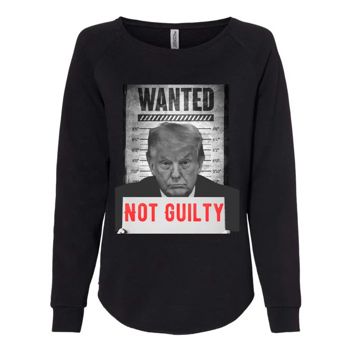 Funny Donald Trump Not Guilty Mug Shot Free Trump 2024 Womens California Wash Sweatshirt