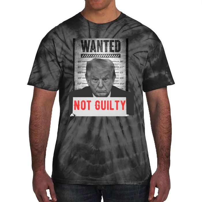 Funny Donald Trump Not Guilty Mug Shot Free Trump 2024 Tie-Dye T-Shirt