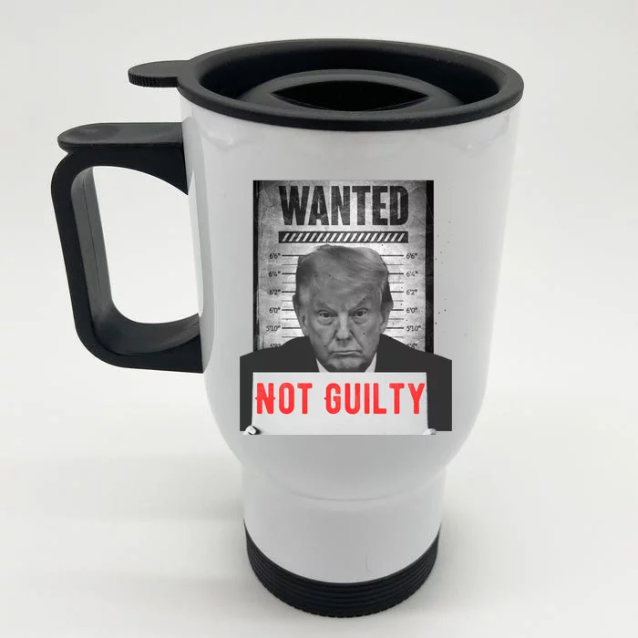 Funny Donald Trump Not Guilty Mug Shot Free Trump 2024 Front & Back Stainless Steel Travel Mug