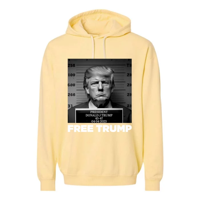 Free Donald Trump Mugshot Cute Gift Garment-Dyed Fleece Hoodie