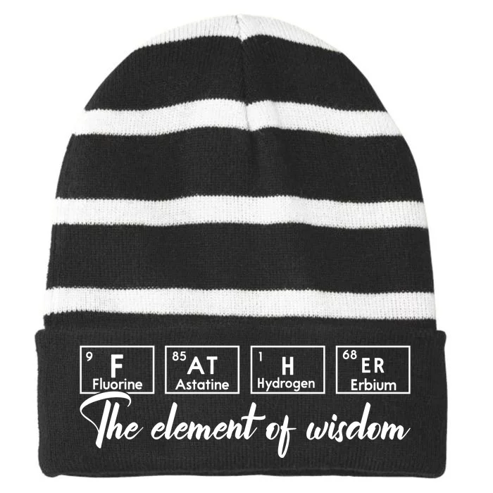 Fathers Day T , Periodic Table Striped Beanie with Solid Band