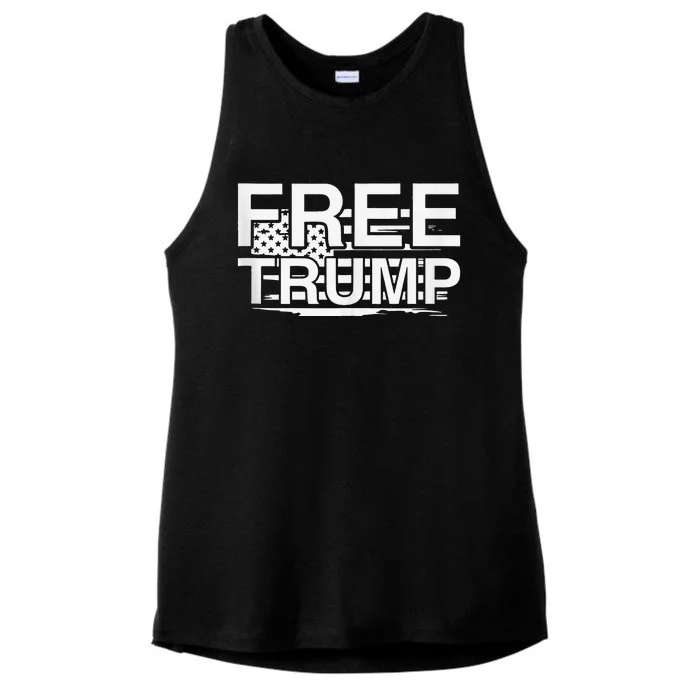 Free Donald Trump Ladies Tri-Blend Wicking Tank