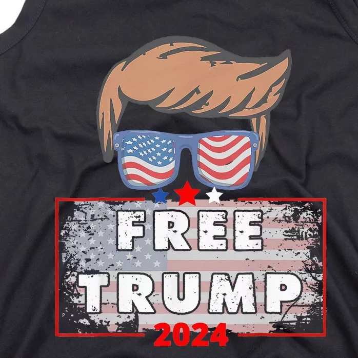 Free Donald Trump Republican Support Pro Trump American Flag Tank Top