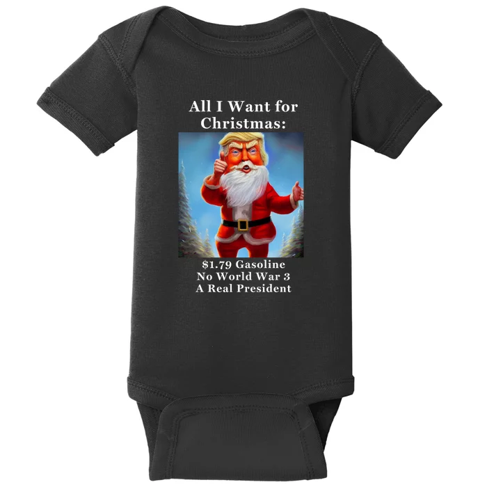 Funny Donald Trump MAGA Christmas Conservative Baby Bodysuit