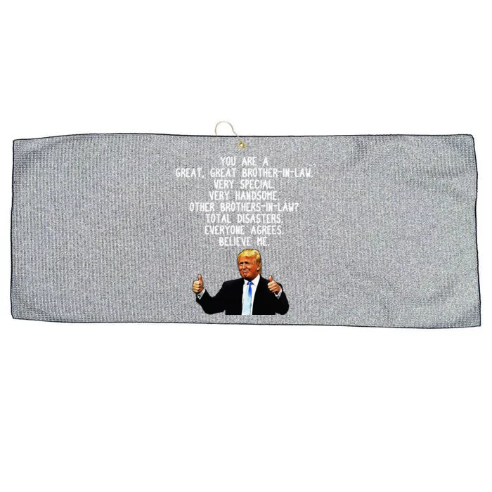 Funny Donald Trump Brotherinlaw Gag Gift Conservative Large Microfiber Waffle Golf Towel