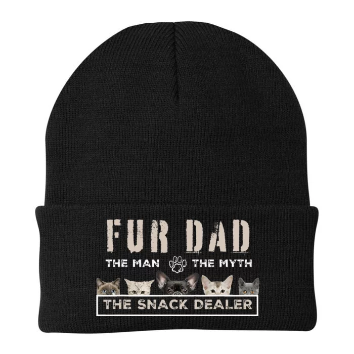 Fur Dad The Man The Myth Funny Dog Cat Father's Day Knit Cap Winter Beanie