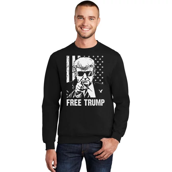 Free Donald Trump Republican Support Pro Trump American Flag Sweatshirt