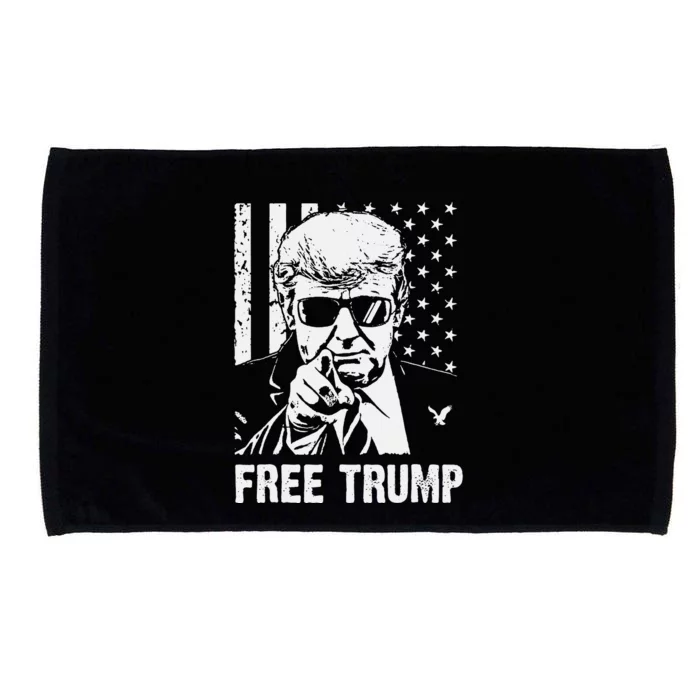 Free Donald Trump Republican Support Pro Trump American Flag Microfiber Hand Towel