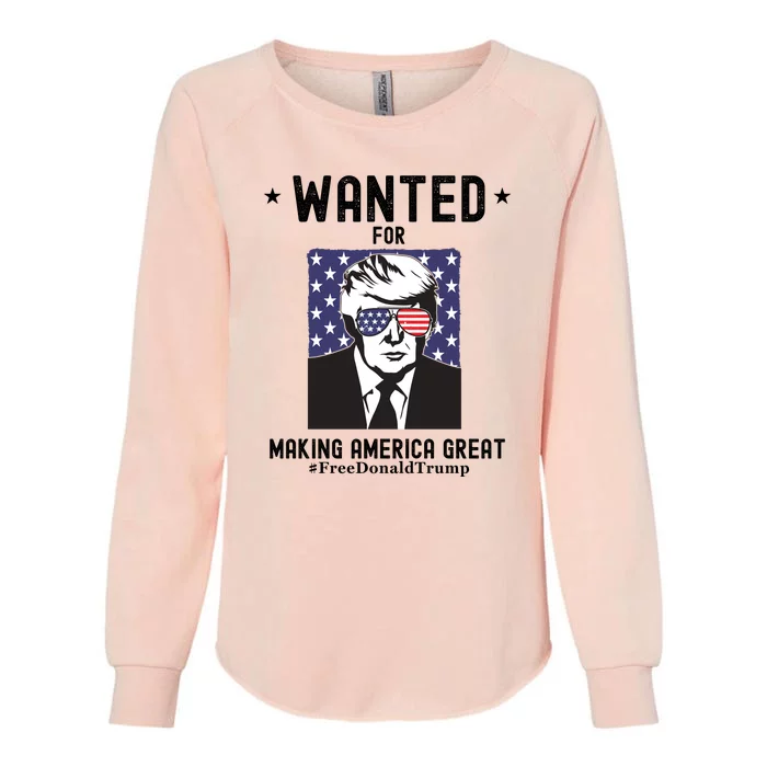 Free Donald Trump MAGA Conservative Republican Womens California Wash Sweatshirt