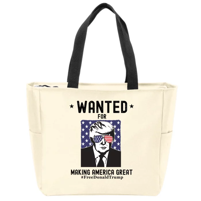 Free Donald Trump MAGA Conservative Republican Zip Tote Bag